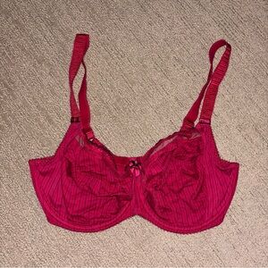Fantasie Red Full-Coverage Bra with Underwire Support